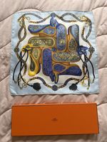 Hermès Festival des Amazones 100% Silk Handkerchief Pocket Square Small Scarf