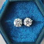 1ct Earrings White Gold Test Pass Lab-Created Diamond VVS1/D/Excellent