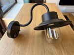 Brooklyn Contemporary Black Swan Neck Wall Light Outdoor Entrance Lantern IP44