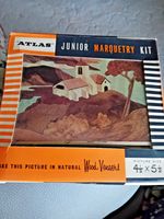 ATLAS J6 JUNIOR MARQUETRY  KIT THE KRIK  4.5''X 5.5''  NEW FROM 1960S