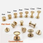 3mm-50mm Solid Brass Leather Belt Wallet Screw Nail Stud Bind Rivet Ledger Tacks