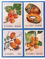 ZAMBIA 1989 FRUITS SC#474-77 mnh NEUF FOOD, TREES 💲FREE SHIPPING💲