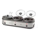 Quest 3 Pot Electric Slow Cooker, Buffet Server & Food Warmer / 2.5 Litre Pots