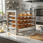 5 Tiers Commercial Bun Pan Rack Kitchen Aluminum Baking Racks Brake Wheel