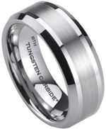 Scratch-Resistant Luxury Mens Tungsten Carbide  Wedding Engagement Ring