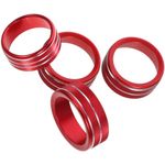 4Pcs Red Aluminum Air Conditioner Control Panel Knob Trim Rings