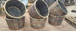 Half Or Quarter Whisky Barrel Planter Oak Whiskey Plant Container Flower Pot