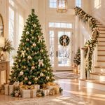 7ft Artificial Christmas Pine Tree 1200 Tips with 400 LED Lights