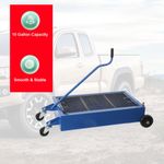 10 Gallon Mobile Low Profile Oil Drain Pan Oil Drip Pan with Swivel Casters UK