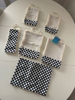 Narwey Packing Compression Cubes, 6 Set Luggage Organiser Set, Black & White