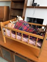 Toy Cot Wooden Hand Made Toy for Young Children Made In England