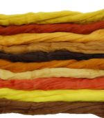Brown Merino Wool Roving  Pack 10 Colours - Needle Felting, Spinning & 3D Crafts