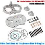 Billet Cool Head w/ 21cc Domes Stud O-Ring Set For Yamaha Banshee 350 87-06 ATV
