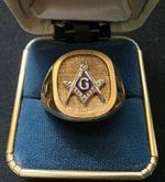 RARE! Vintage 10K Gold Blue Masonic Lodge Ring Shriner's Size 11 10 Grams! Karat