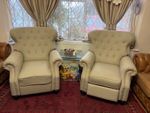 Set of 2 Recliner Armchairs for Living Room Traditional Style