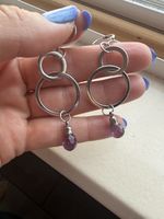 Sterling Silver Amethyst Briolette Drop Earings