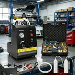 Electric Brake Fluid Bleeder Kit Auto Brake Oil Exchanger Machine + 17 Adapters