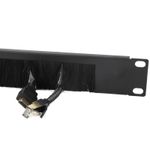 Half Frame Brush Plate Cable Management 1U for 19 inch Data Cabinet Rack Black