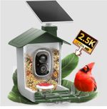 COOAU 5MP Smart Bird Feeder Camera Wireless Outdoor Solar Camera，Auto Recording