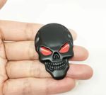 Black Skull Head 3D Metal Motorbike Car Body Sticker Rear Emblem Badge Decal