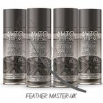 4x 400ml Gun Metal Grey Car Alloy Wheel Spray Paint Long Lasting Smooth Finish