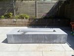 Grey Rectangular Concrete Gas Fire Pit Table, Outdoor Standing