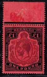 Bermuda 1930 KG V SG 55 L1 Purple & Black on Red LATE PRINTING MNH GEM CV L500++