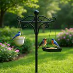 Heavy Duty 234cm Bird Feeder Pole with 5 Base, Shepherd Hook for Bird Feeders