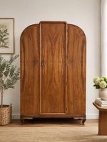 A Rare & Beautiful 80 Year Old Art Deco Wardrobe C 1940 
