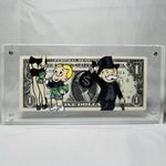 Monopoly Man “Stay Paid” Hand-Painted Dollar Bill Art – Pop Art Money Artwork