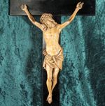 ANTIQUE FINE CARVED WOOD CRUCIFIX CHRIST on CROSS SIGNED J GUERRA carved statue