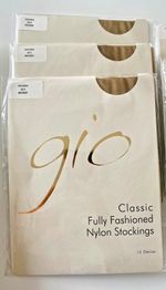 Gio's Classic Fully Fashioned Stockings Havana Heel Bronze size 10.5
