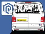 LARGE Bear Mountain Forrest Vinyl Decals For Camper Van Caravan Sticker Graphic