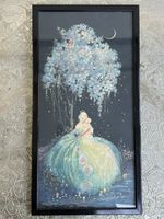 Vintage Mary Gold Madonna & Tree Of Life Framed Print Religious Fantasy Art