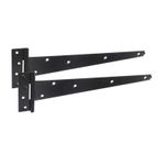Heavy Duty Tee Hinges for Garden Gates in Epoxy Black Finish 300mm/400mm/450mm