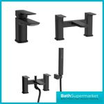 Sognare Bathroom Modern Waterfall Matt Black Basin Sink Mono Mixer Tap Filler 