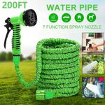 Expandable Magic Garden Hose Flexible Pipe Water Spray Gun 7 Function  25-200FT
