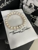 Genuine Thomas Sabo ‘Freshwater Pearl Charm Bracelet’ RRP £39 Size Med. W/Pouch