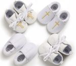Newborn Christening Baby Boy Girl Pram Shoes Infant Soft Sole White Trainer 0-18
