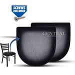 Replacement Dining Chair Seat Cushion, Foam Seat in Black Vinyl Set of 2. 