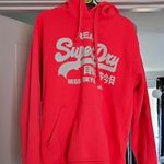 Superdry Women Pink Pullover Hoodie Pockets Drawstring XL