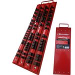 Neilsen 80pc Socket Rail Tray 1/4" 3/8" 1/2" Organiser Storage Holder Metal