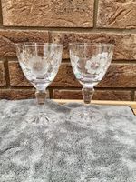 Royal Albert Crystal Red Wine Glasses Set of 2 Old Country Roses Pattern