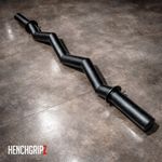 EZ CURL Bar Thick Grip Barbell Fat 2" LOG FAT AXLE BAR - OLYMPIC 4FT Strongman