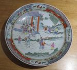 Chinese Cantonese vintage Victorian oriental antique large wall plate charger