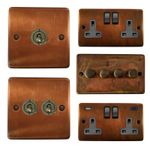 G&H Tarnished Copper CTC3 Light Switches, Plug Sockets, USB, Dimmers, Toggles