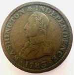 1783 USA Washington & Independence Large Bust Cent Token, Copper, VG Very Good