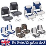2PCS Boat Seats Low Back Folding Fishing Boat Seats with Sponge Padding UK