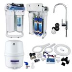 Dental Reverse Osmosis System 100GPD with Booster Pump, Tap, Tank and DI Filters