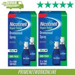 2x Nicotinell 1mg Mint Nicotine Spray – (4 x 150 Sprays) 100% ORIGINAL ⭐⭐⭐⭐⭐
